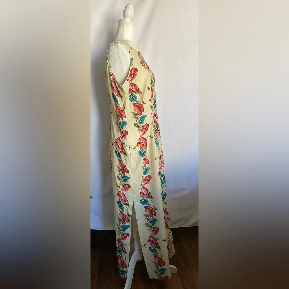 YOUNG HAWAII Sears Cream Tropical Maxi Dress with Red & Teal Floral Print - Picture 13 of 16